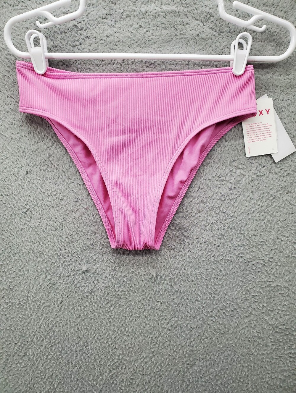 Roxy Ribbed Bikini Bottoms Size Small Pink NWT